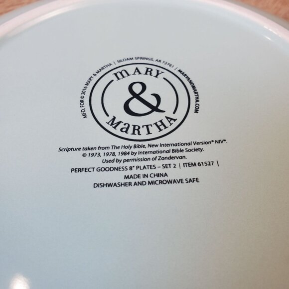 Mary & Martha Perfect Goodness Salad Plates Lot of 4 Green White Give Thanks - Picture 11 of 14